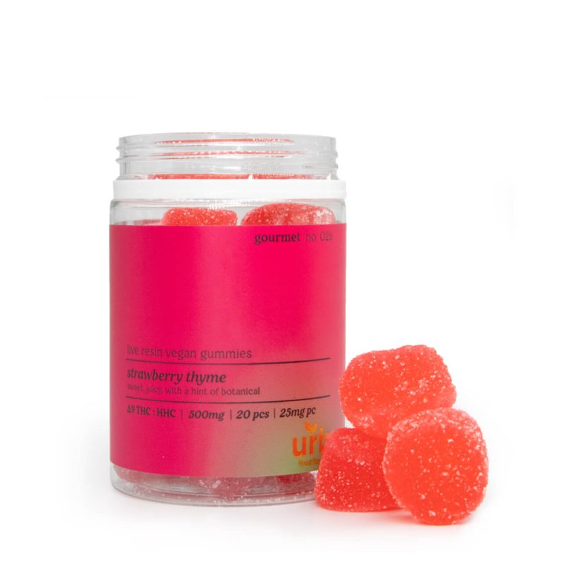 Urb Strawberry Thyme Gourmet Live Resin Delta 9 HHC Gummies