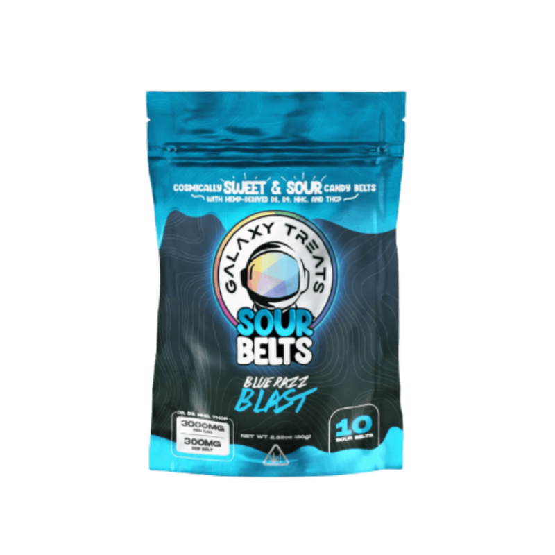 Galaxy Treats Sour Belt Delta 8 Delta 9 HHC THC-P Candy 300MG (Pack of 10 Count)