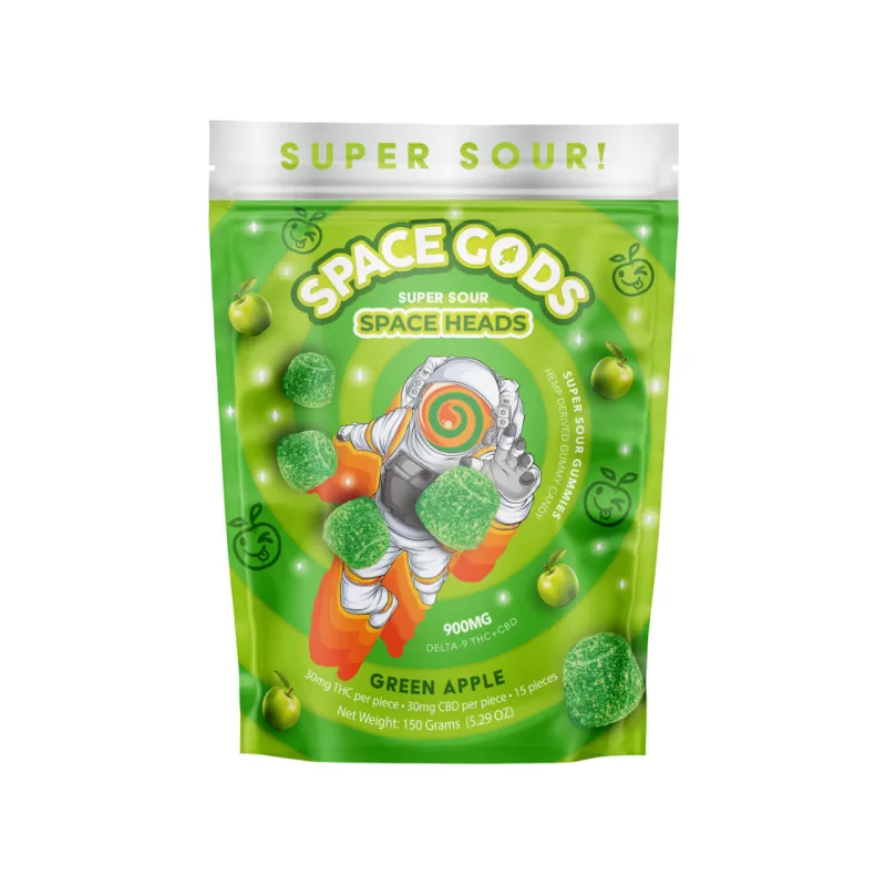 Space Gods Super Sour D9/THC/CBD 900MG Space Head Gummies