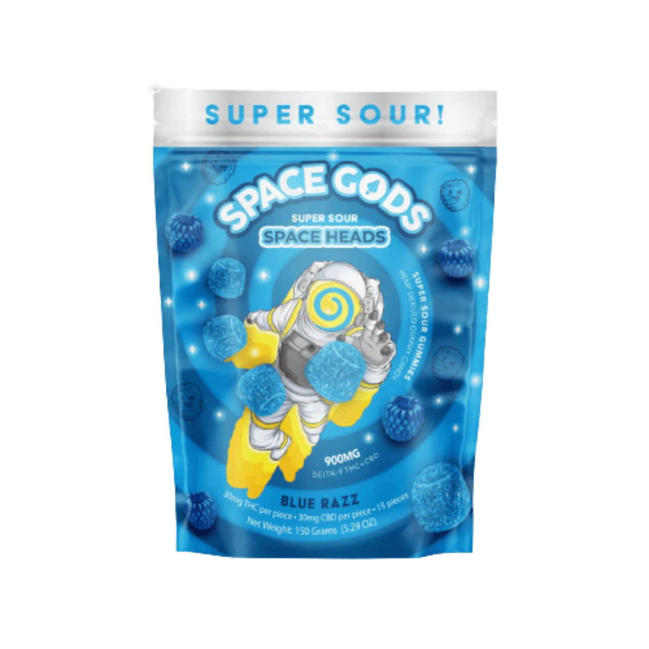 Space Gods Super Sour D9/THC/CBD 900MG Space Head Gummies