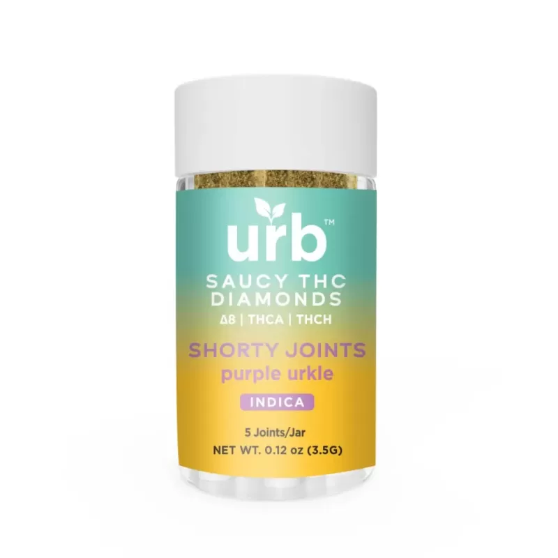 URB Saucy THC Diamonds Delta 8 THC-A THC-H Shorty Joints (Pack of 5 Joints)