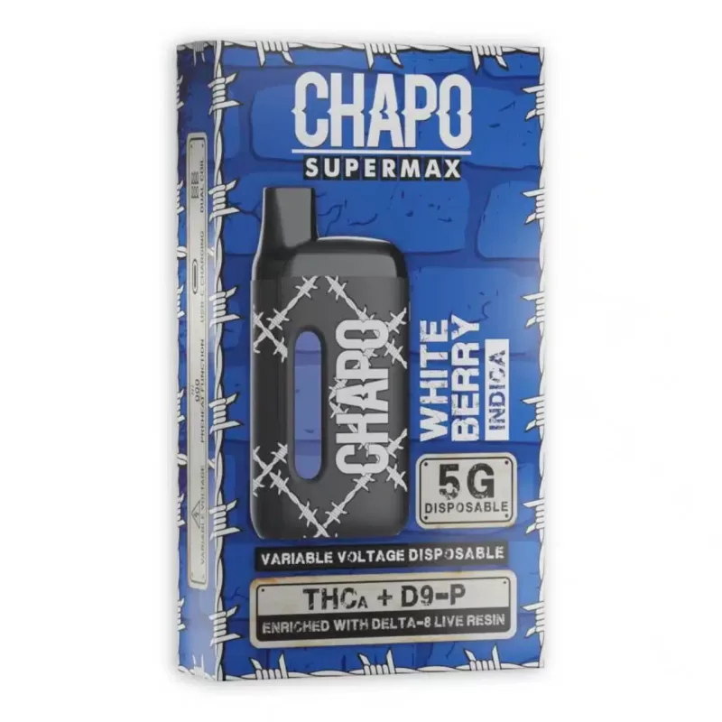 Chapo SuperMax Variable Voltage THC A Delta 9 Delta 8 Live Resin 5G Disposable