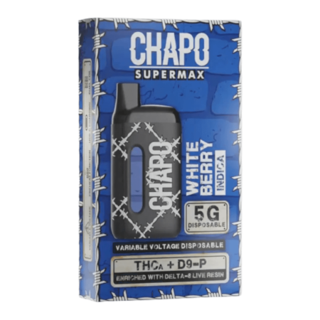 Chapo SuperMax Variable Voltage THC A Delta 9 Delta 8 Live Resin 5G Disposable