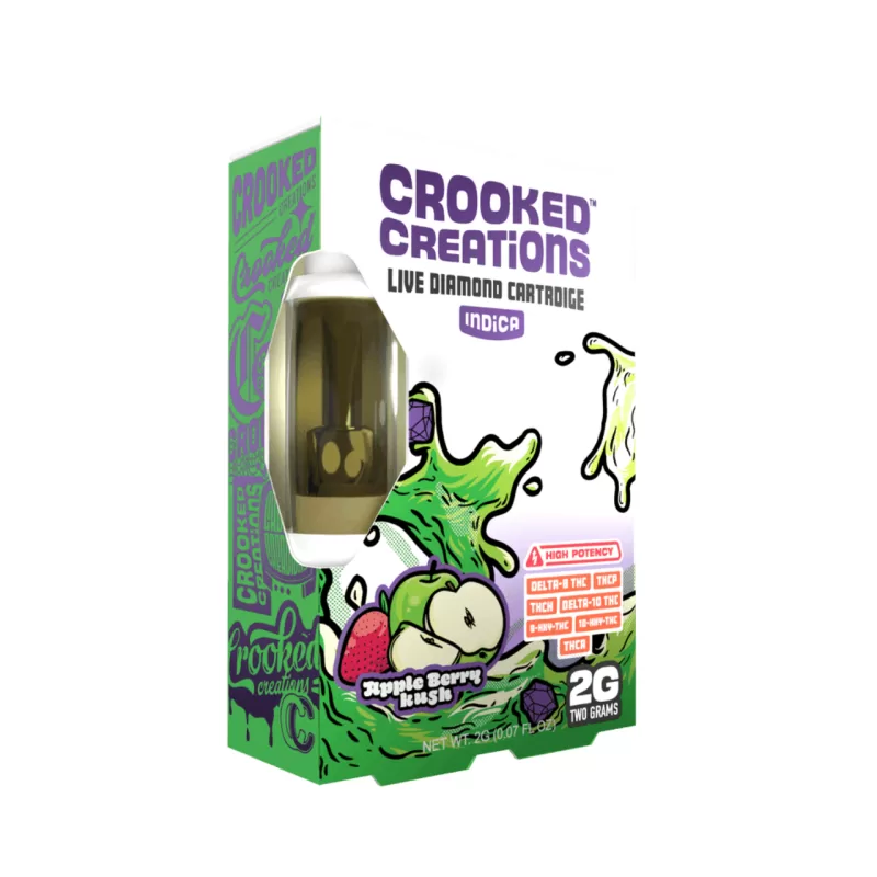 Crooked Creations Live Resin High Potency Diamond Delta 8 Delta 10 THC-P THC-A THC-H HXY 2G Cartridge