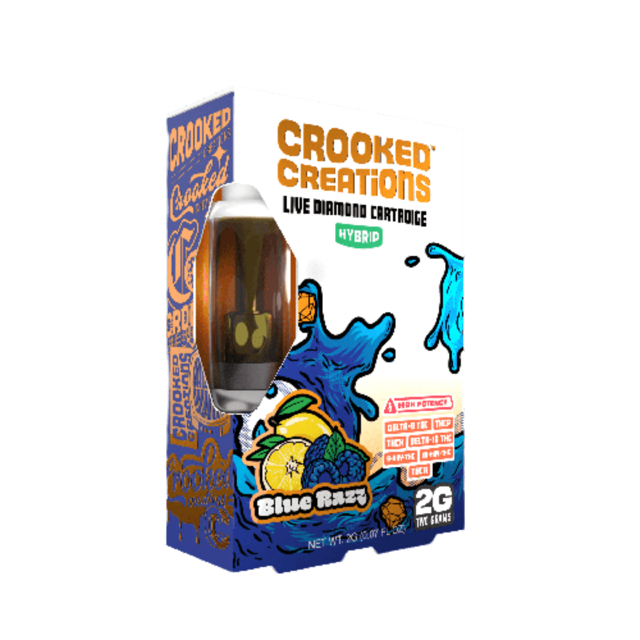 Crooked Creations Live Resin High Potency Diamond Delta 8 Delta 10 THC-P THC-A THC-H HXY 2G Cartridge