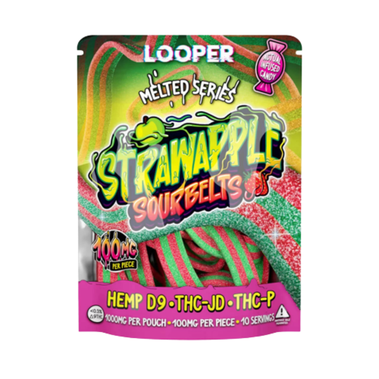 Looper Melted Series Delta 9 THC-JD THC-P 1000MG Sour Belts