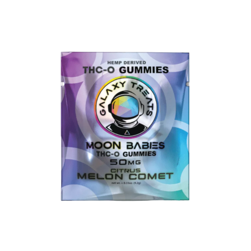 Galaxy Treats Moon Babies THC-O Gummies 50 - 2 Packs ( 50 mg Per Pack ) Display
