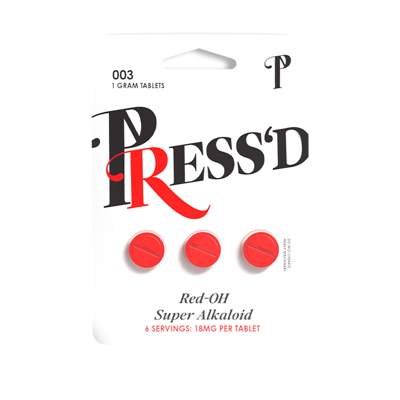 Press'd 7 - Red-OH Super Alkaloid 1 Gram Tablets - 3PK