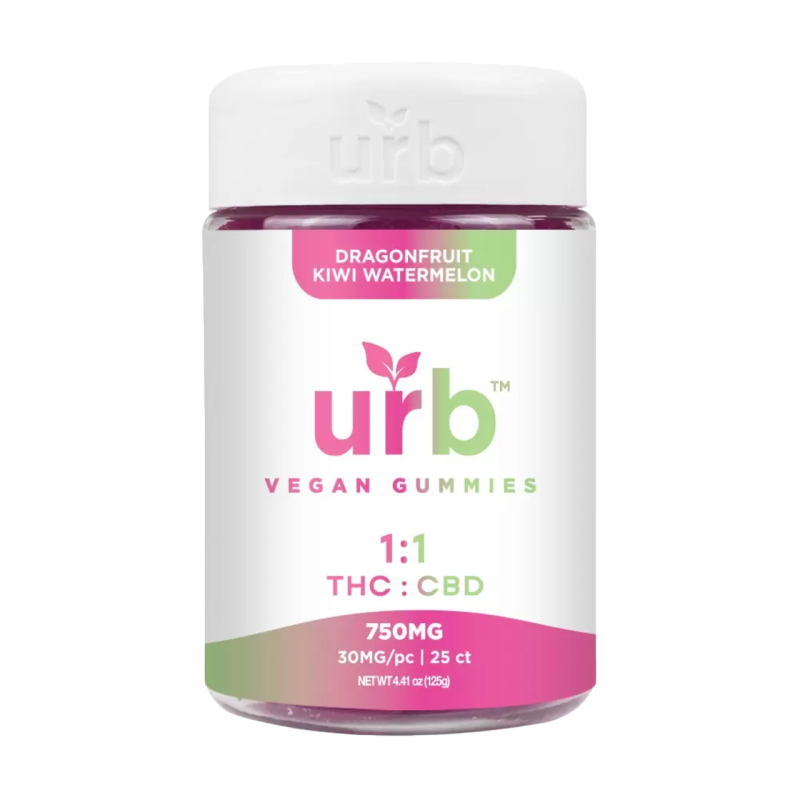 URB 1:1 THC CBD Vegan Gummies - 750MG (25Ct)