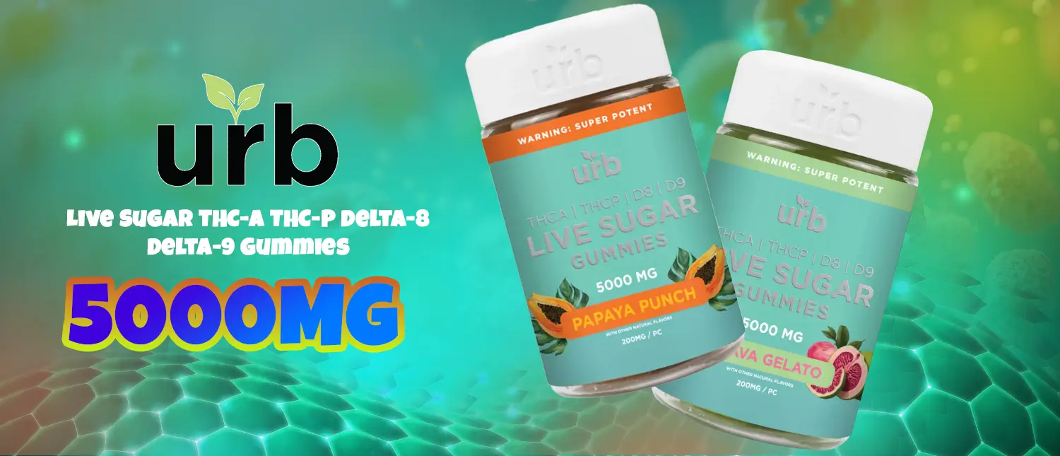 URB Live Sugar THC-A THC-P Delta-8 Delta-9 Gummies – 5000MG