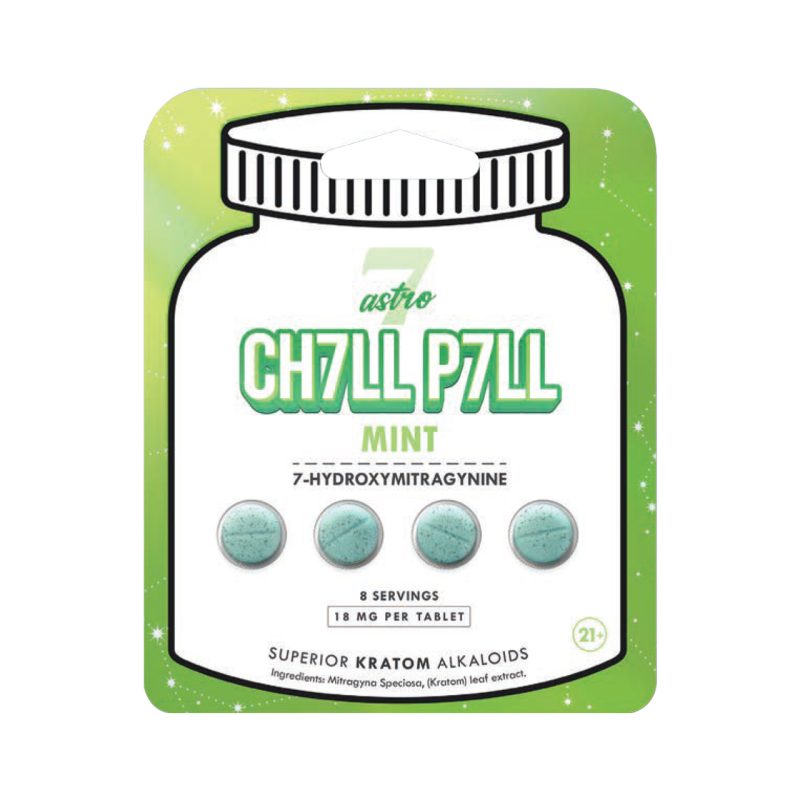 Astro 7 Chill Pill 7-Hydroxymitragynine Superior Kratom Alkaloids Tablet - 4PK