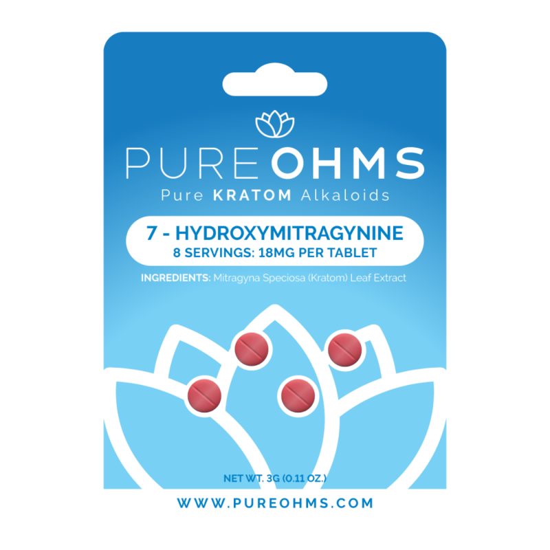 Pure Ohms 7-Hydroxymitragynine Pure Kratom Alkaloids Tablet - 4PK